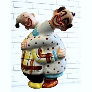 VTG Hand Painted Hugging Ceramic Clowns Decanter By: Metasco Japan Limited Ed.